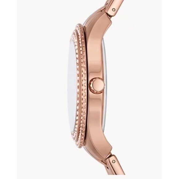 NWT FOSSIL Women's Stella Three Hand, Rose Gold Tone Stainless Steel Wat… - Picture 3 of 3
